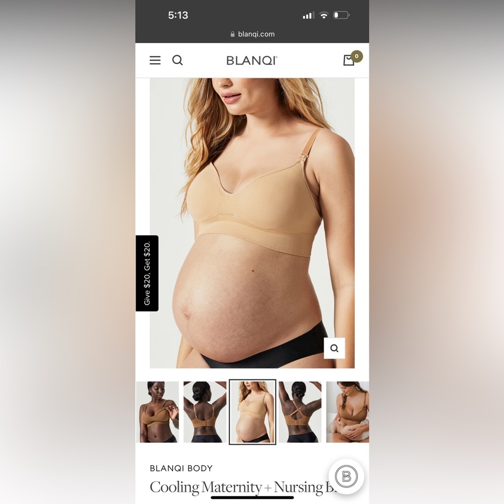 Blanqi Cooling Nursing Bra - XS - Nude